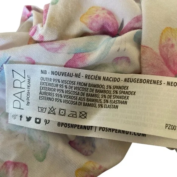 Posh Peanut Parz Multicolor Butterfly Bodysuit NB - Picture 5 of 5